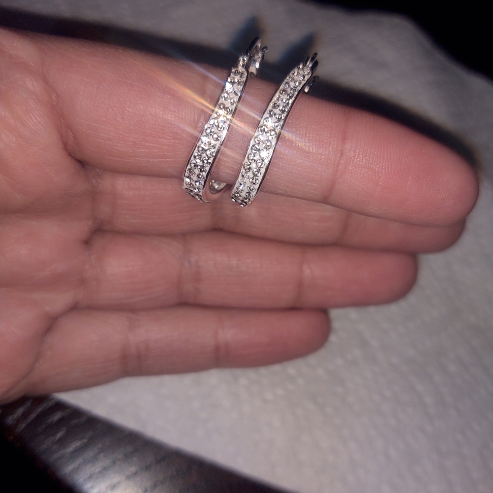 Stunning Swarovski crystal loop earrings Brand New